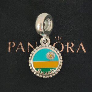 Pandora Rwanda Flag Exclusive Dangle Charm with box